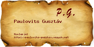 Paulovits Gusztáv névjegykártya