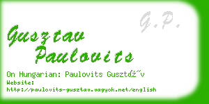 gusztav paulovits business card